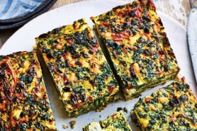 Kale And Cabbage Kuku With Pine Nuts